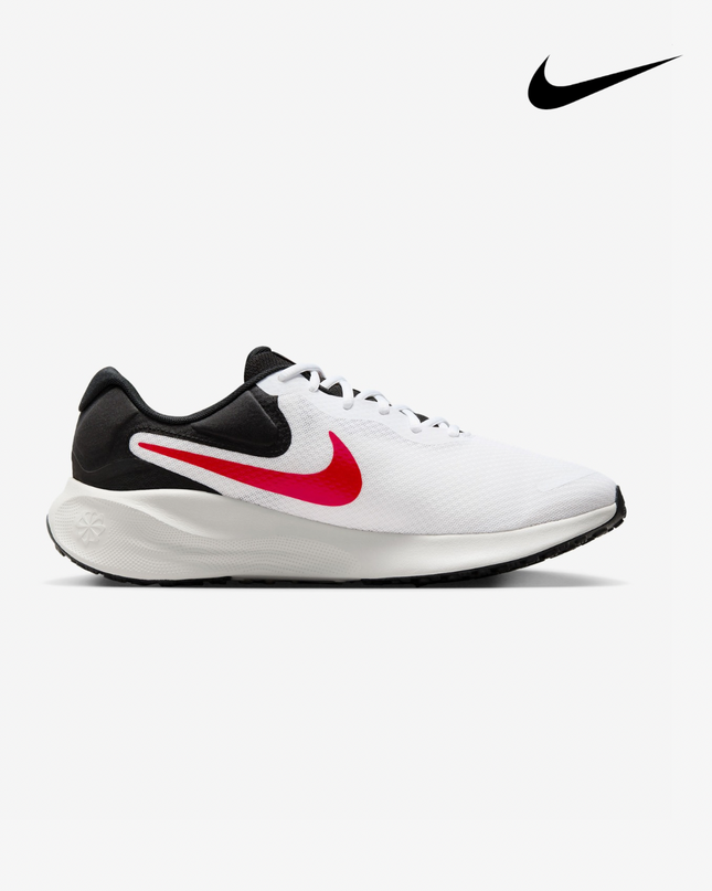 Nike Revolution 7 Running Shoes | White / Black / Photon Dust / Fire Red