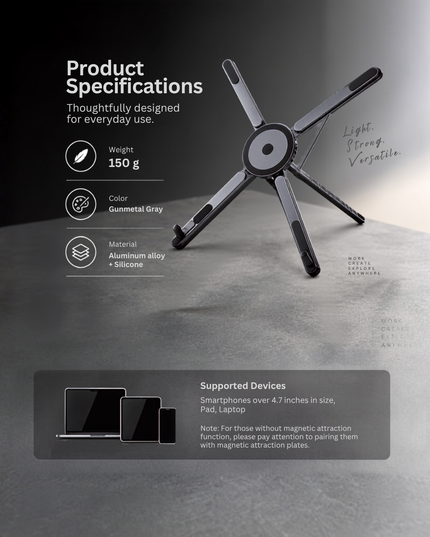 FOLDSET™ Magnetic Multi-Angle Stand
