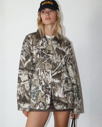 Camo Streetwear Oversized Button Jacket
