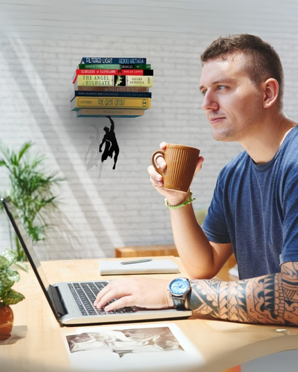 Sujetalibros y estanterías flotantes Hero: deja que tus libros te salven el día