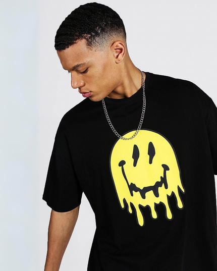 Oversized Smiley Drip Tees