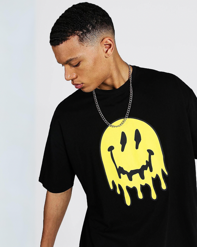 Oversized Smiley Drip Tees