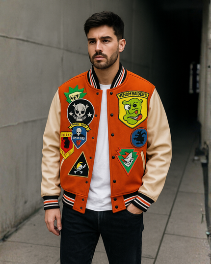 Men’s Varsity Jacket – Venom Raiders Edition | Streetwear Bomber Jacket