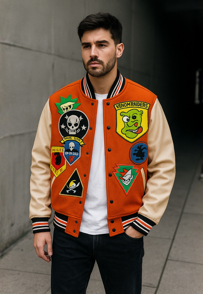 Men’s Varsity Jacket – Venom Raiders Edition | Streetwear Bomber Jacket