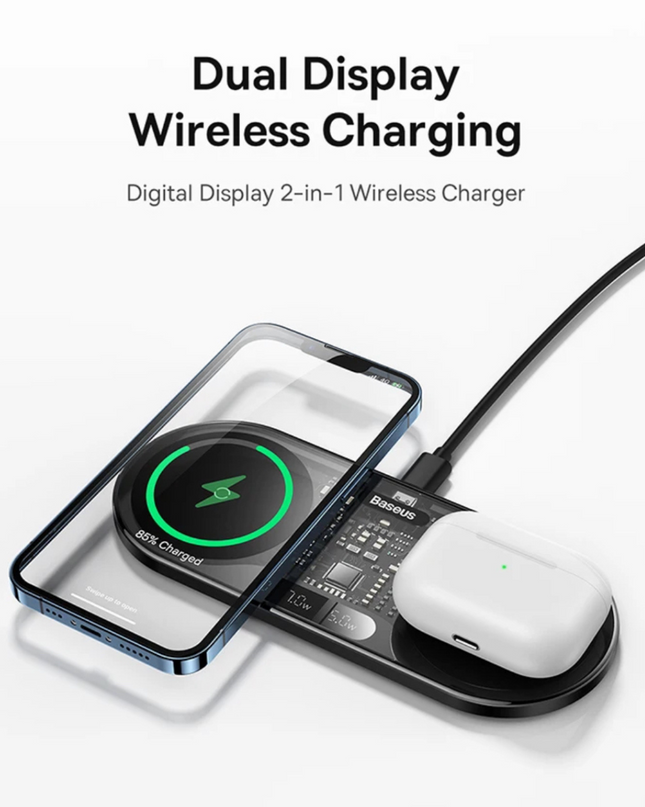 Digital Led 2 in 1 Wireless Power Bank