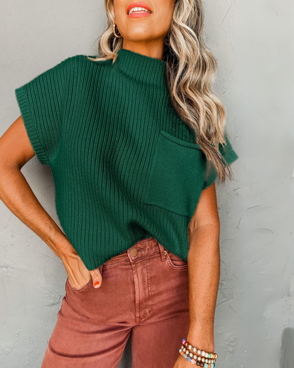 BH Pocket Knit Short Sleeve Sweater