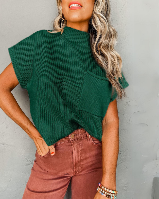 BH Pocket Knit Short Sleeve Sweater