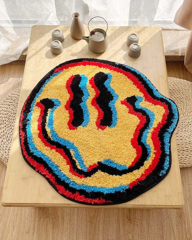 Distorted Smiley Rug: Unique and Playful Home Decor