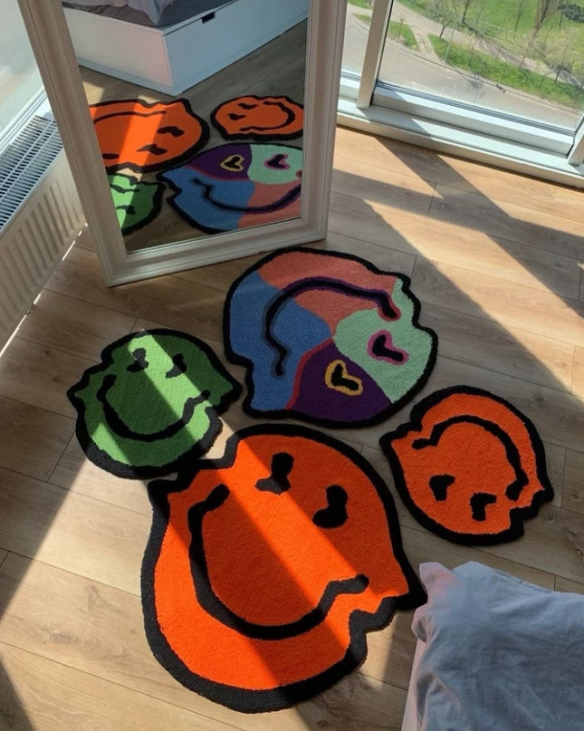 Distorted Smiley Rug: Unique and Playful Home Decor