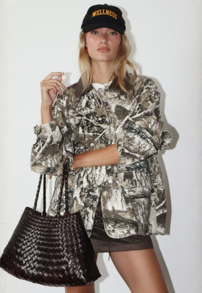 Camo Streetwear Oversized Button Jacket